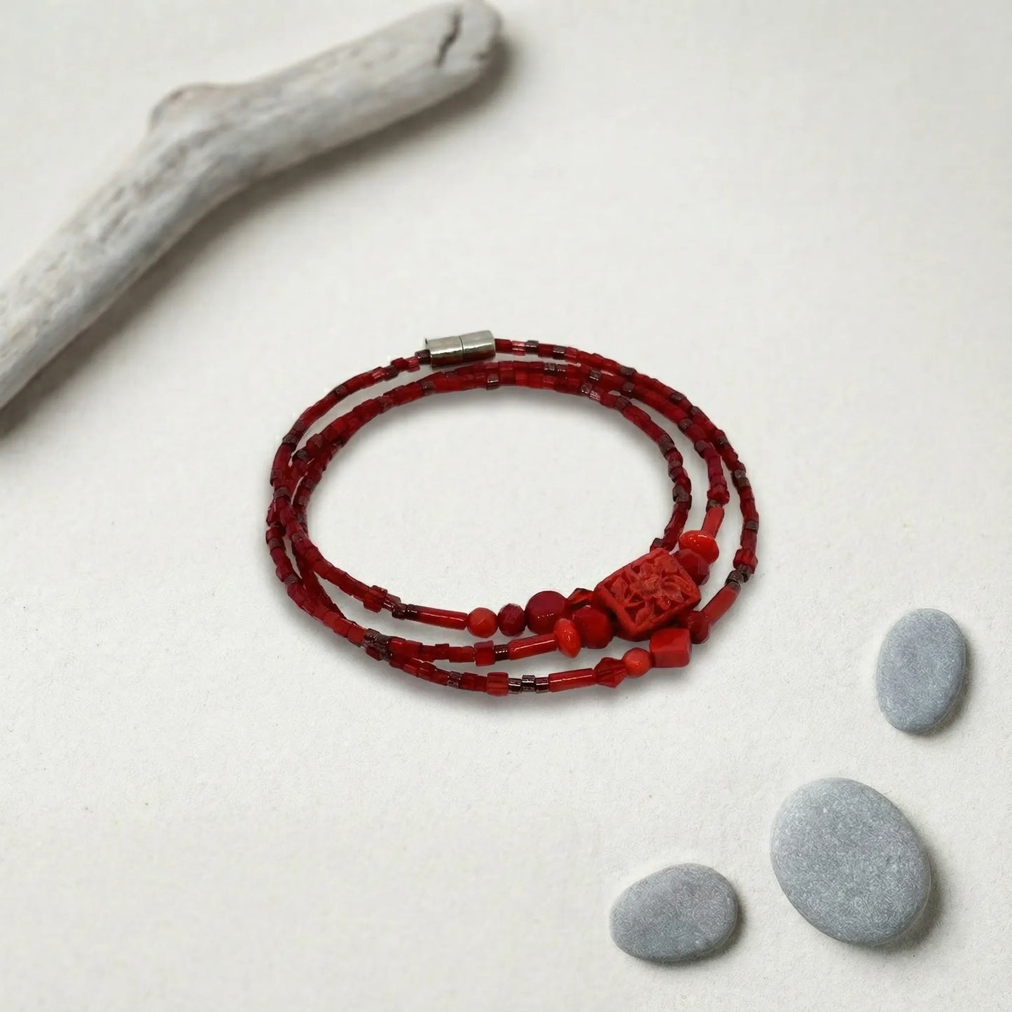 NAIROBI - Bracelet femme 3 rangs bambou des mers - zoom