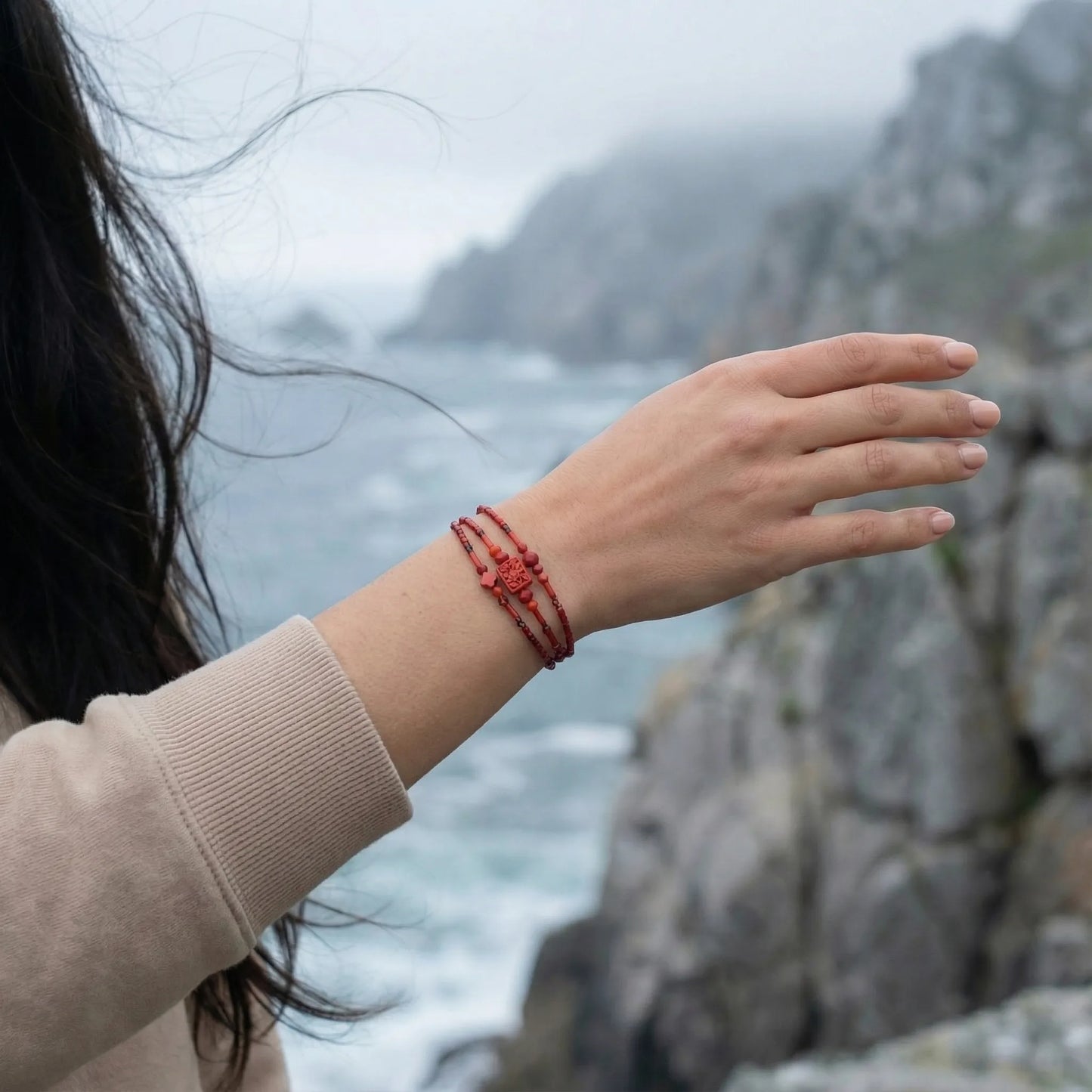 bambou des mers bracelet Pierres semi-précieuses