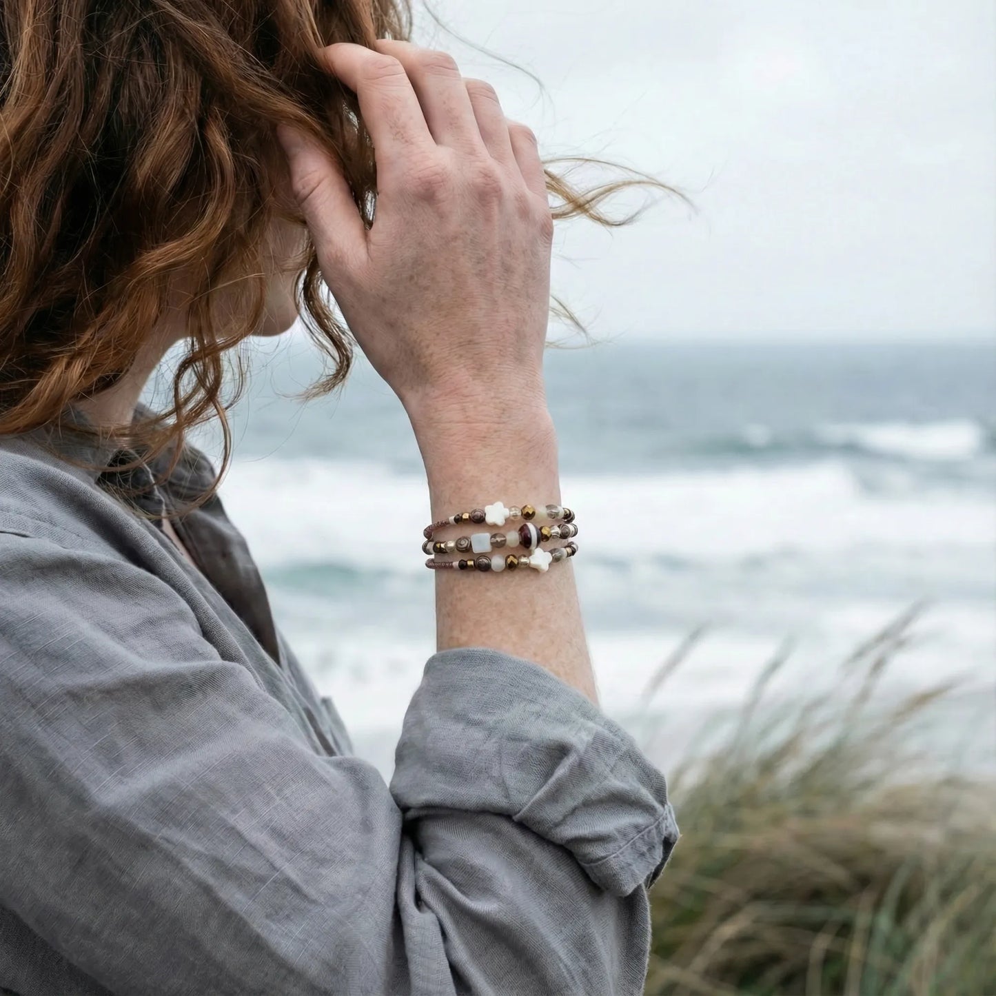 nacre bracelet Pierres semi-précieuses