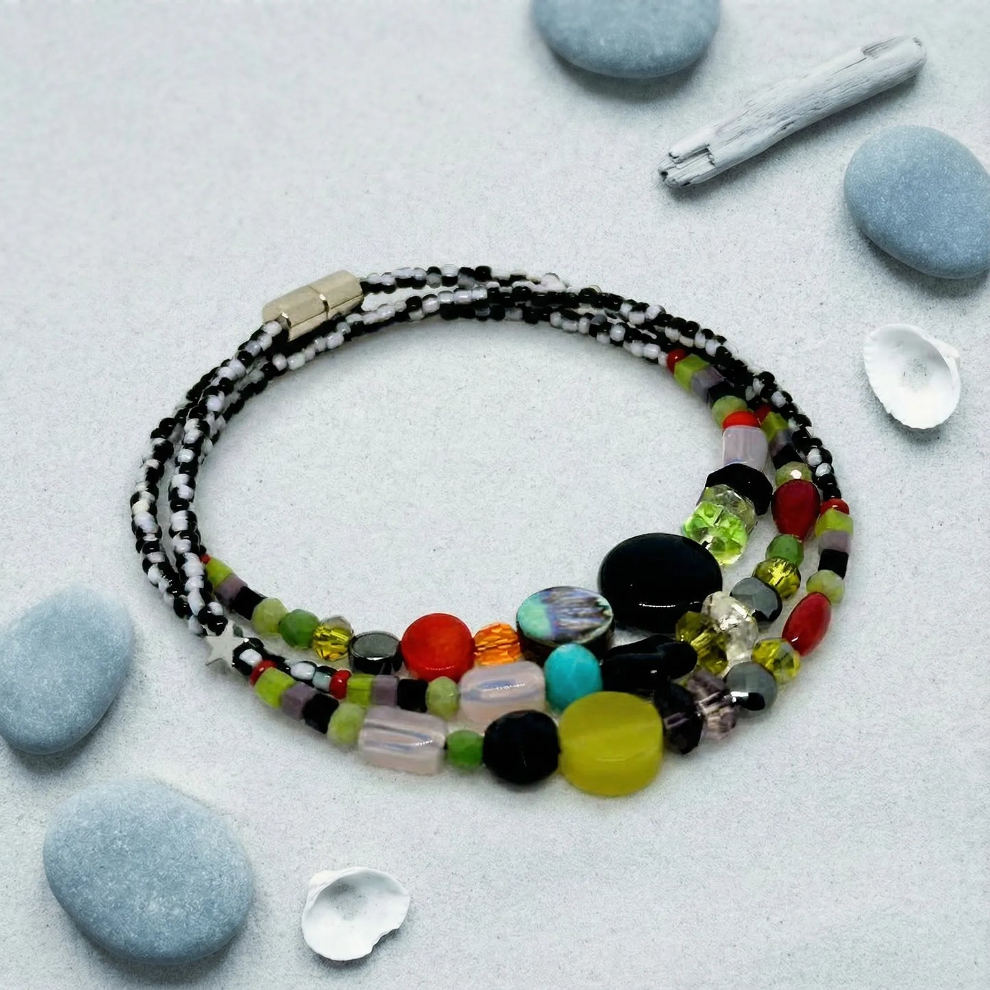 ZANZIBAR - Bracelet femme 3 rangs aventurine - zoom