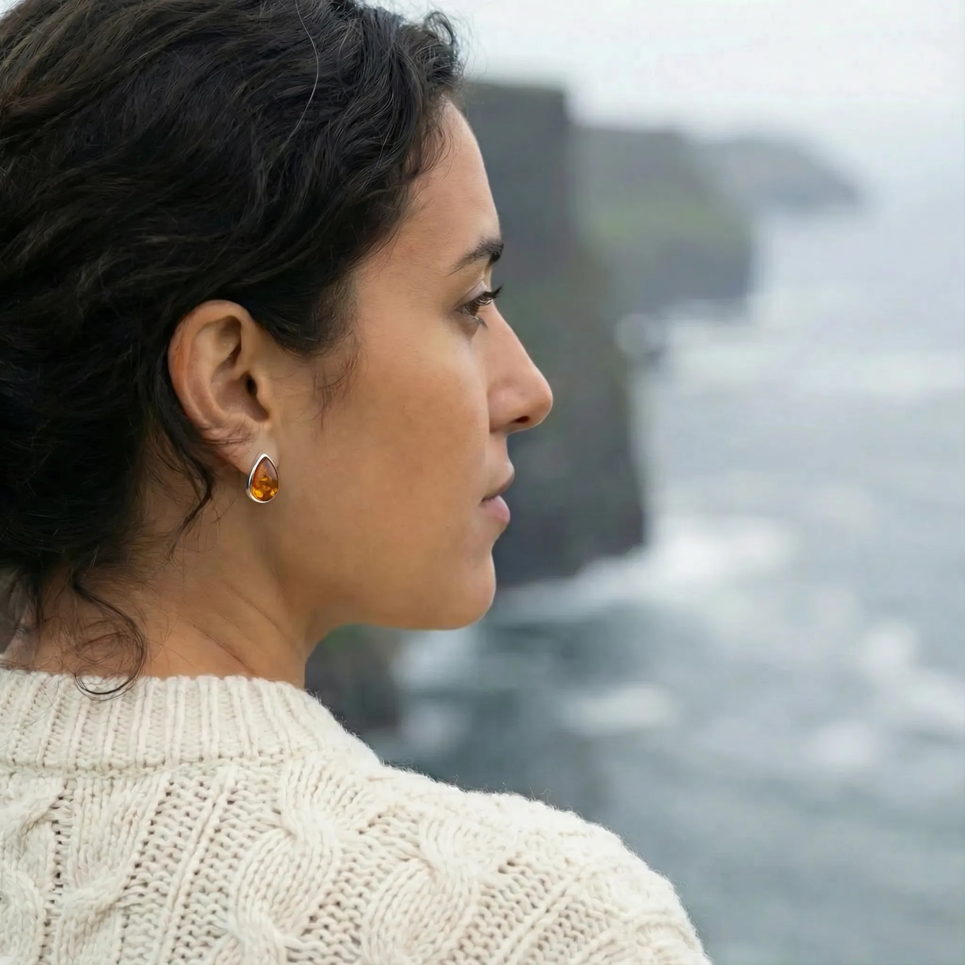 Bijou Ambre Argent rhodié 925 rhodie