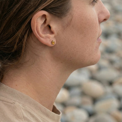 Boucles d'oreilles ambre vert ovale argent rhodié 925 - vue detail