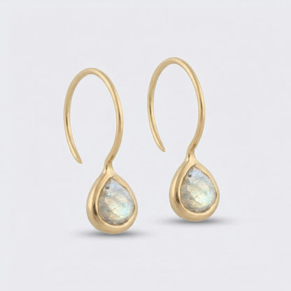 Boucles d'oreilles cœur labradorite dorées 925 LB-D