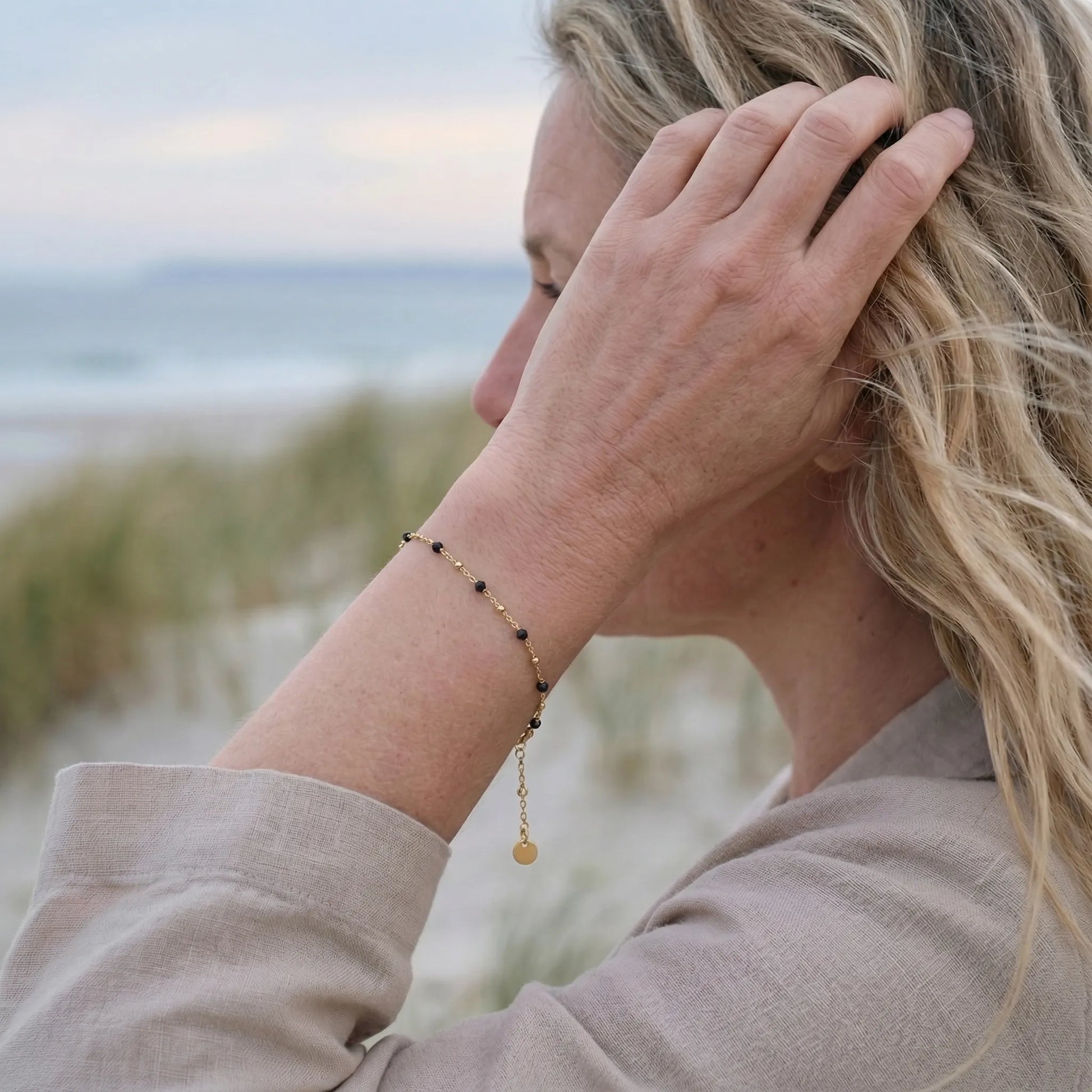 Bracelet Argent doré 925 doree Spinelle