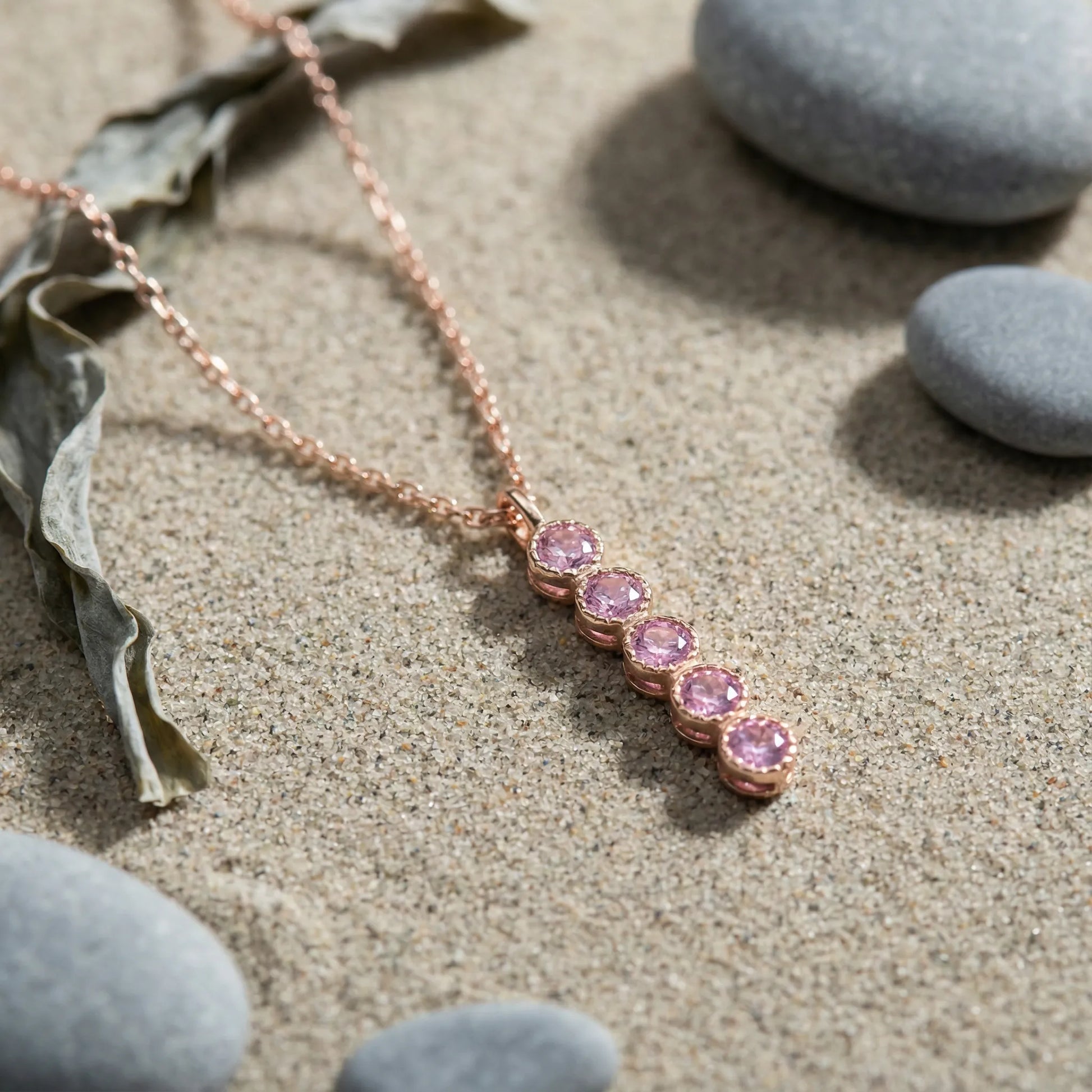 Collier améthyste violette ronde 42 cm argent rhodié 925 - zoom