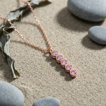 Collier améthyste violette ronde 42 cm argent rhodié 925 - zoom