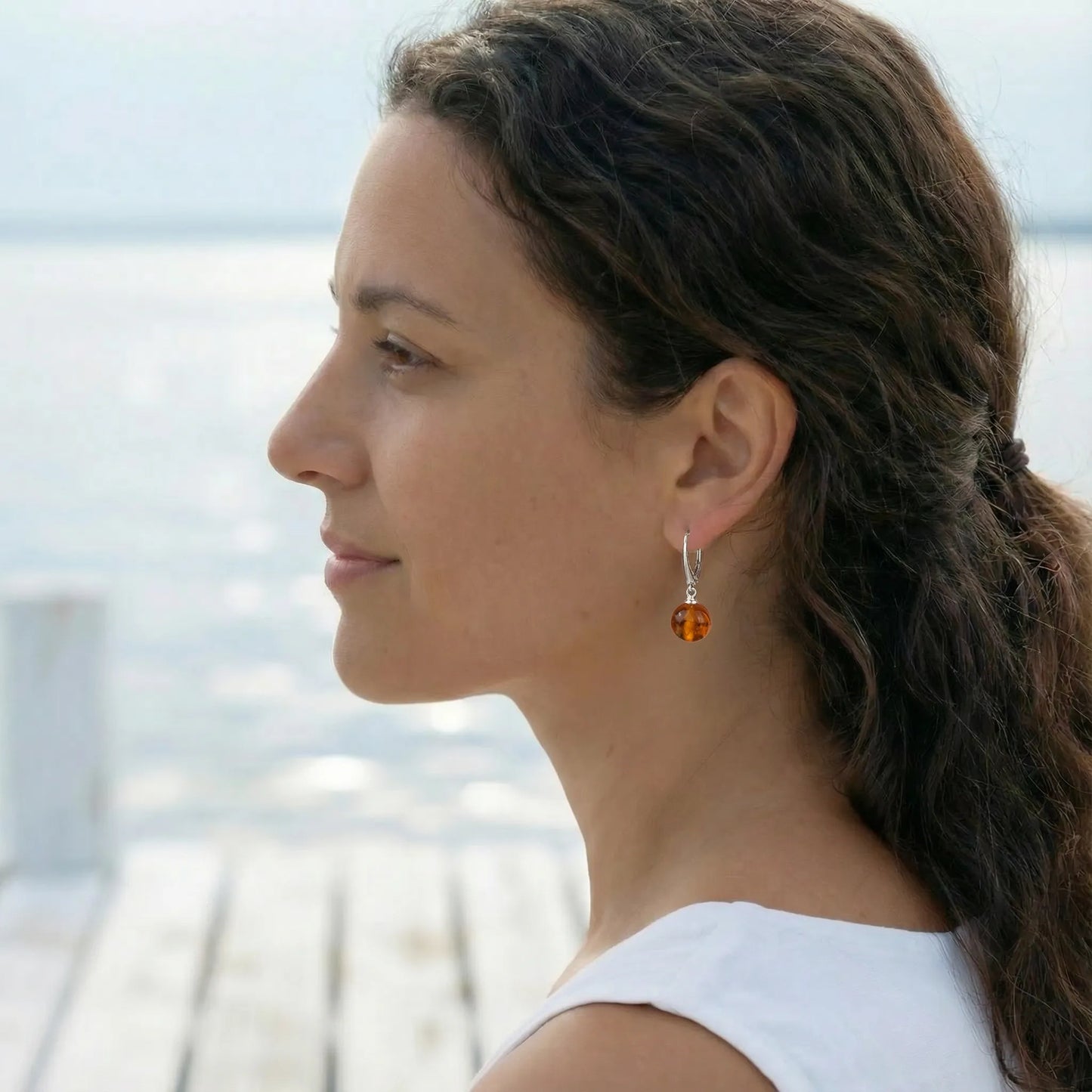 Bijou Ambre Argent rhodié 925 rhodie