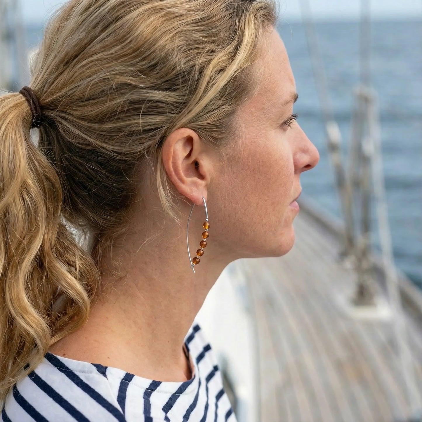 Bijou Ambre Argent rhodié 925 rhodie