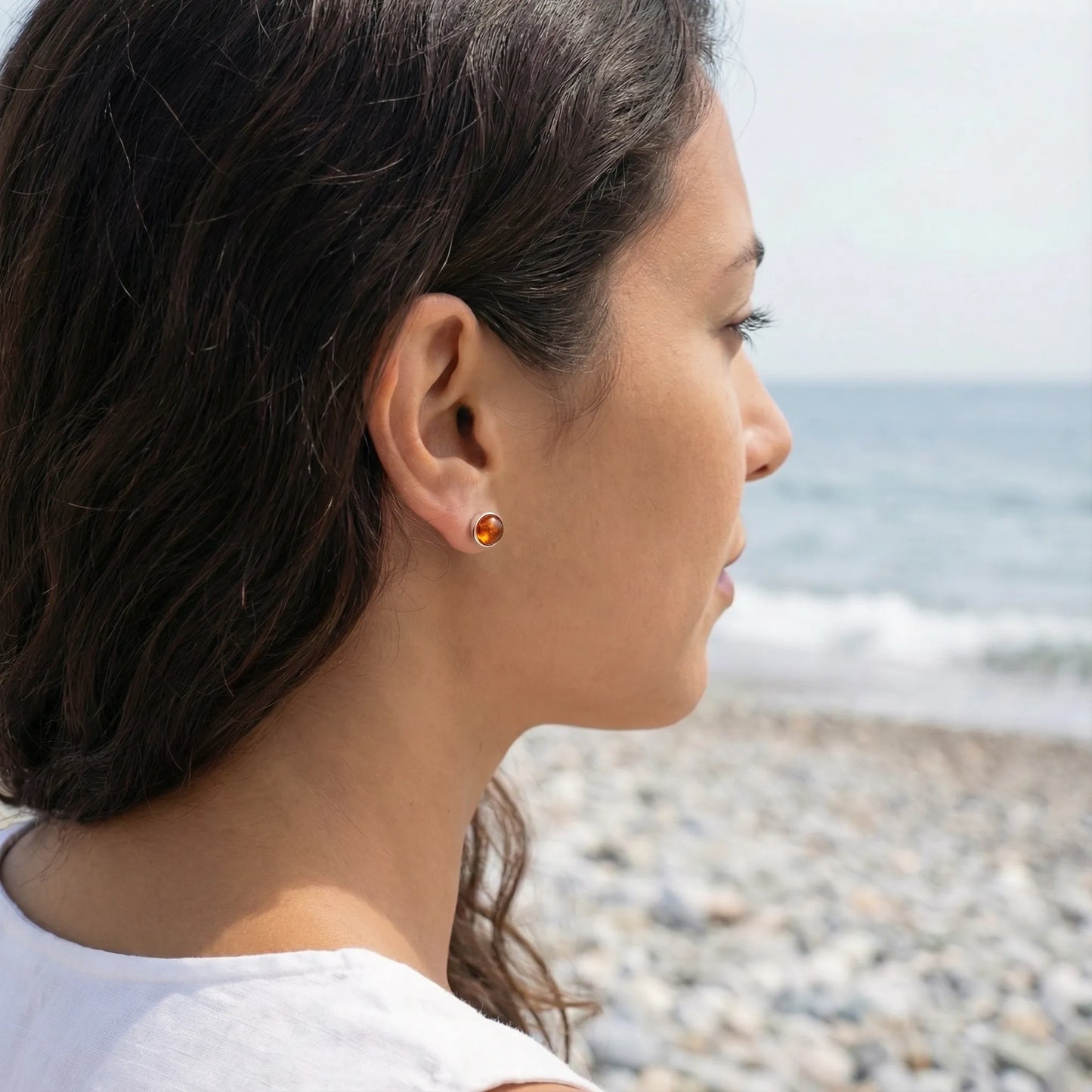 Bijou Ambre Argent rhodié 925 rhodie