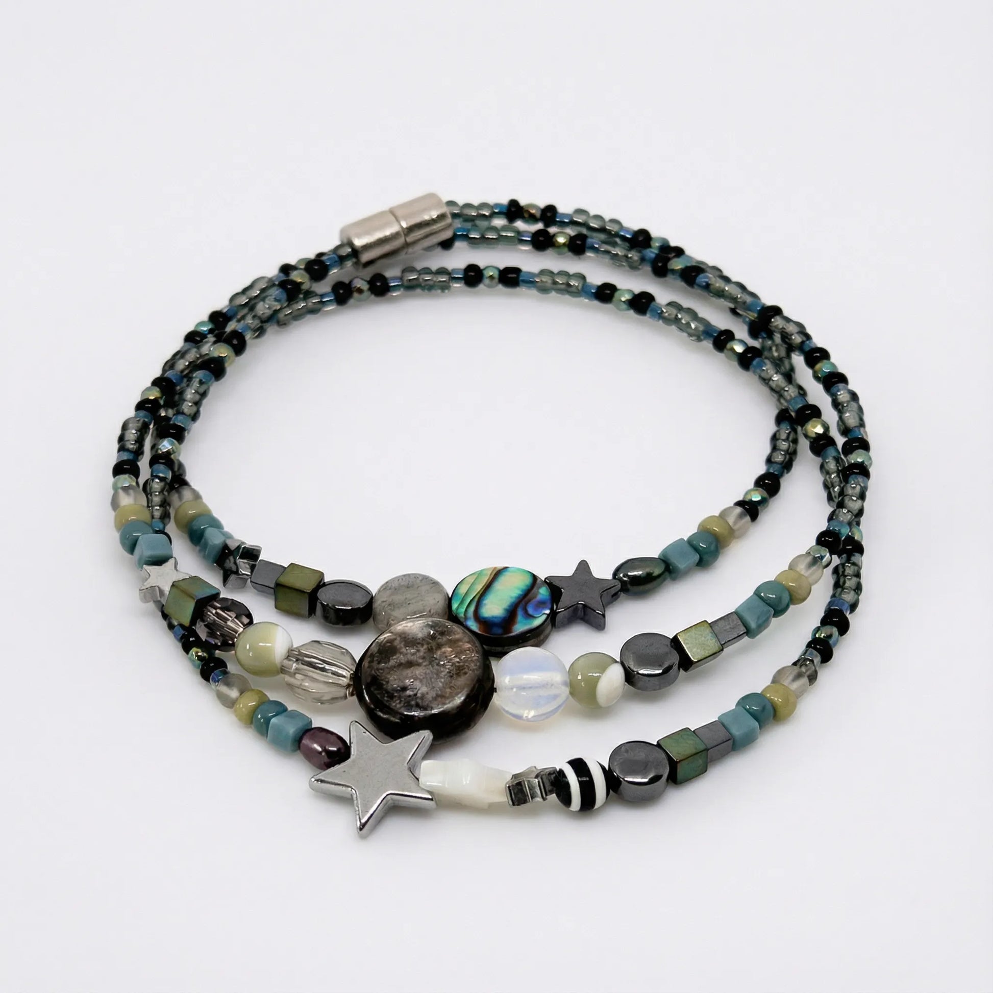 PERTH - Bracelet femme 3 rangs labradorite