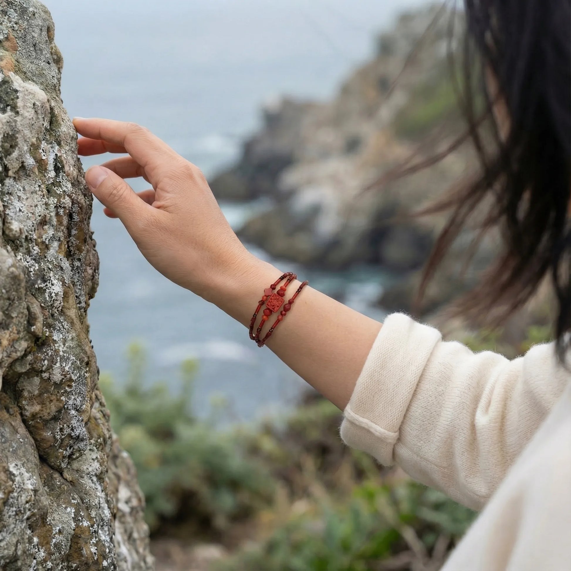 Bracelet Pierres semi-précieuses bambou des mers