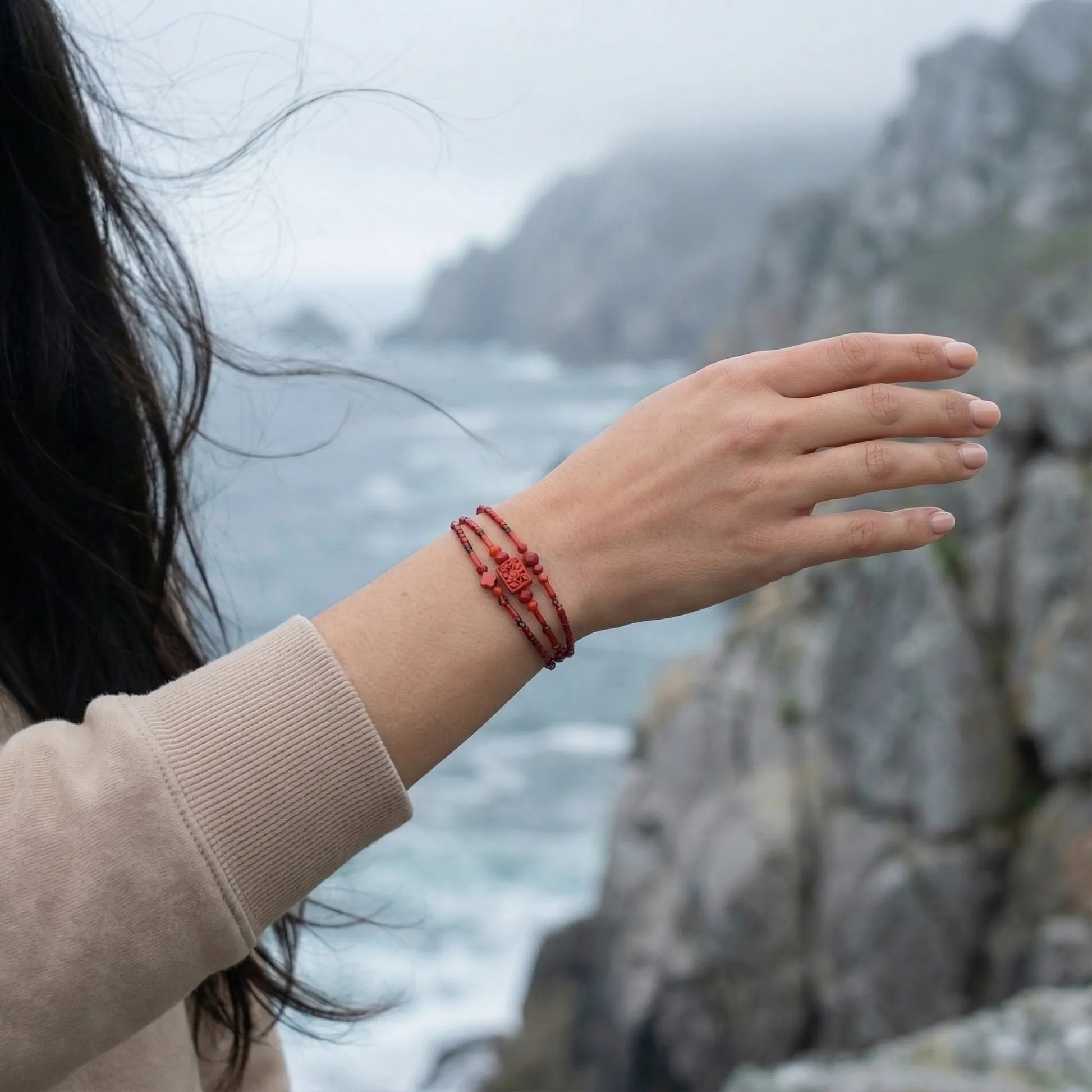 bambou des mers bracelet Pierres semi-précieuses