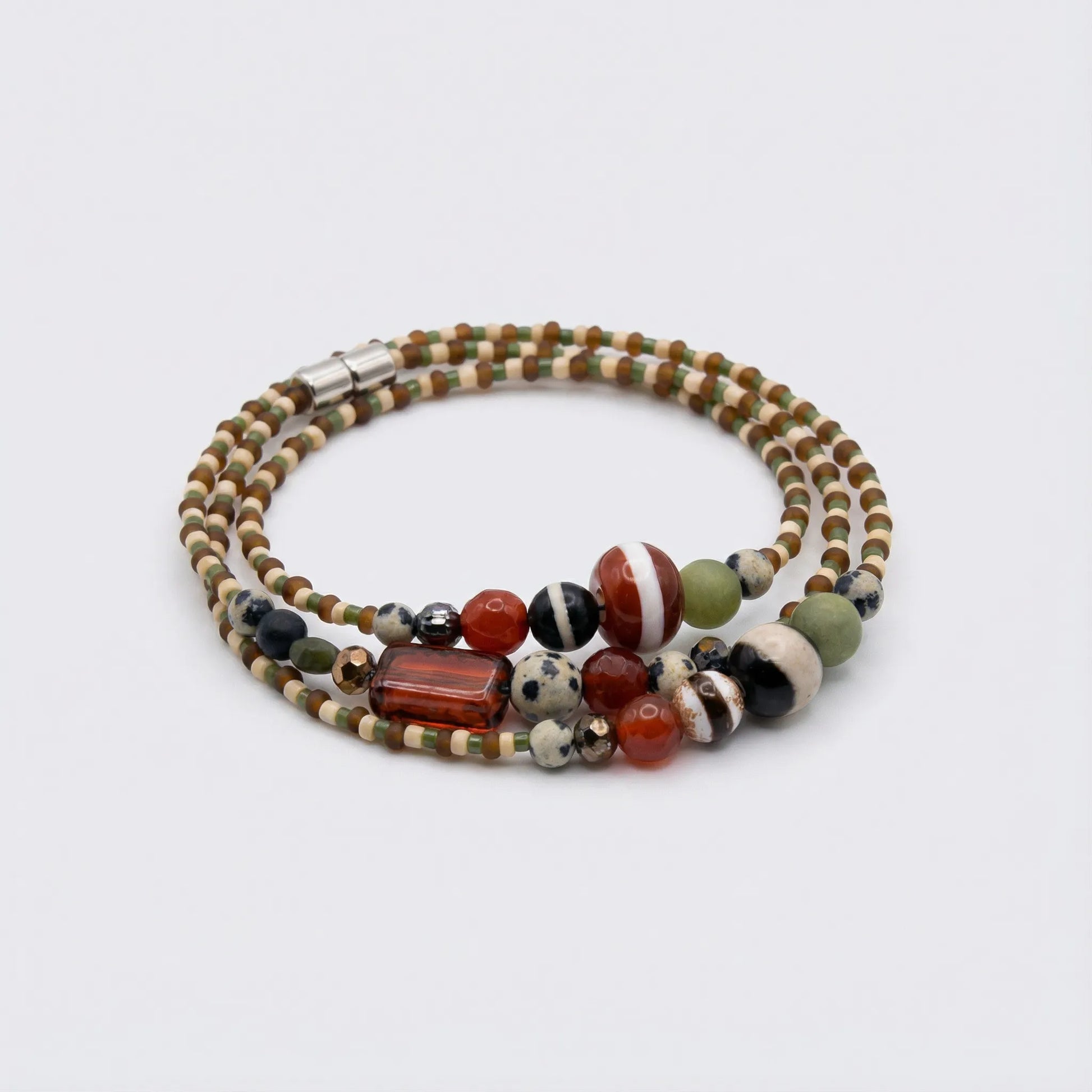 BUENOS AIRES - Bracelet femme 3 rangs jaspe