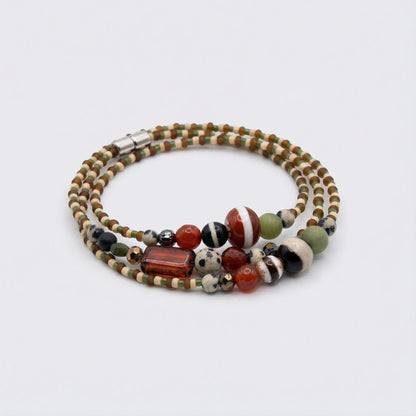 BUENOS AIRES - Bracelet femme 3 rangs jaspe