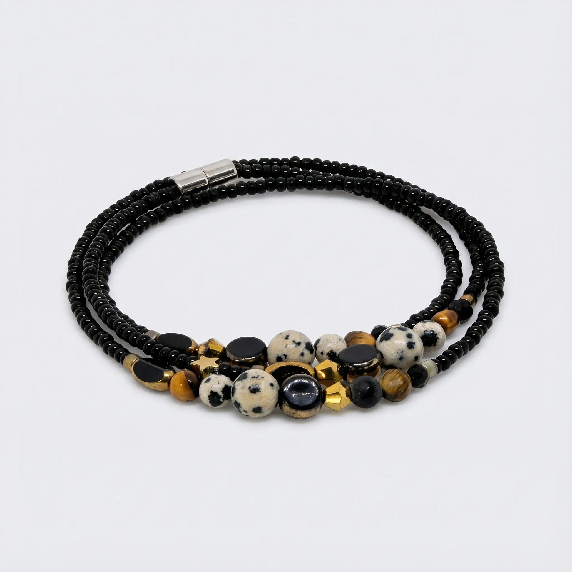 PATTAYA - Bracelet femme 3 rangs œil de tigre