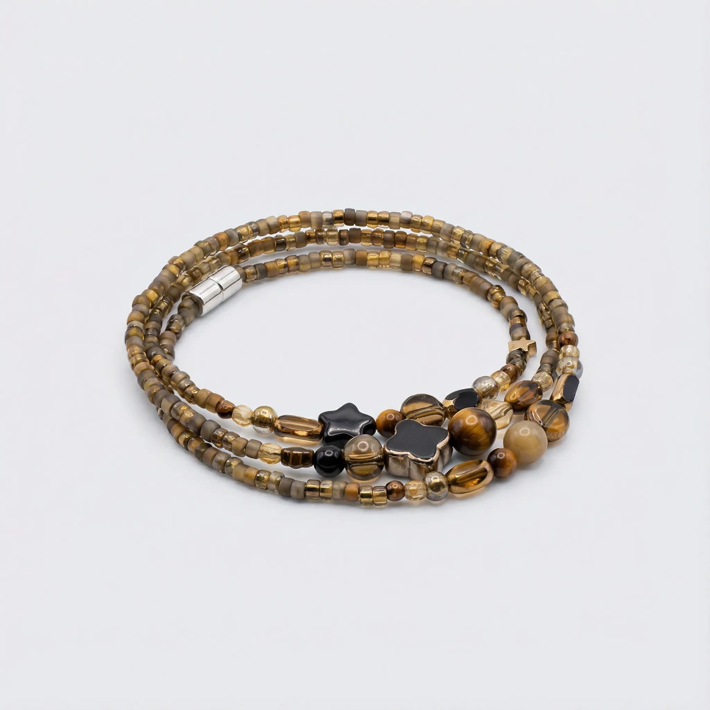 PHUKET - Bracelet femme 3 rangs œil de tigre