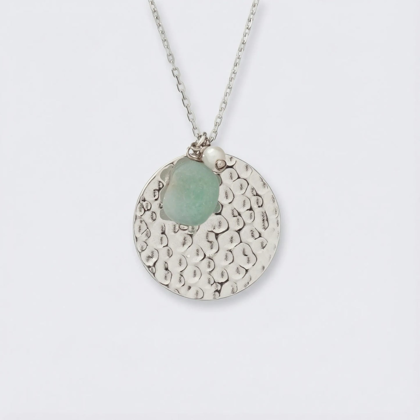 Collier amazonite multicolore en argent rhodié 925