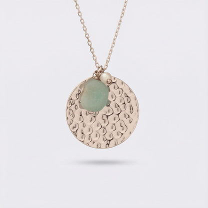 Collier amazonite ovale en argent rhodié 925